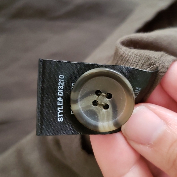 Lulu's linen button back shift dress in olive green. Sz Medium - Picture 11 of 12